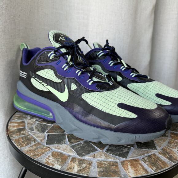Nike Air Max 270 React CT1617-001 Black Green Purple Size 13 - Picture 2 of 16